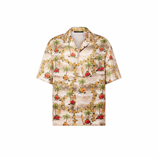 Monogram Short-Sleeved Silk Shirt