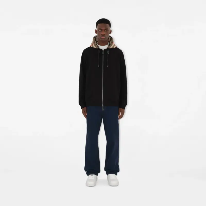 Burberry Check Hood Cotton Zip Hoodie - Image 2
