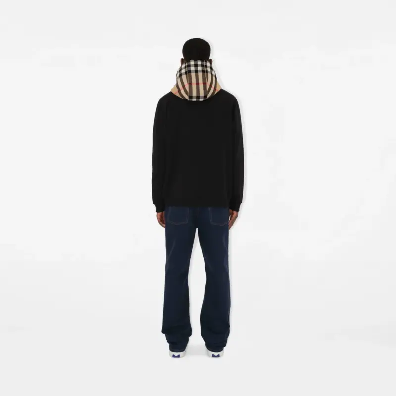 Burberry Check Hood Cotton Zip Hoodie - Image 4
