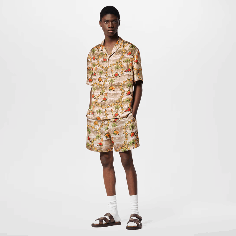 Monogram Short-Sleeved Silk Shirt - Image 3